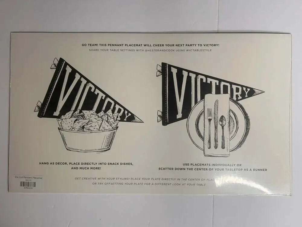 Hester & Cook Victory Pennant Paper Placemats Set Of 12